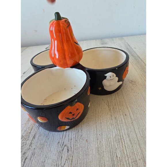 Pumpkin candy party bowl Halloween ghost candy cane treat decor - Picture 5 of 11